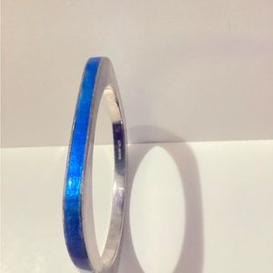 Vintage blue Square 950 Sterling bangle bracelet